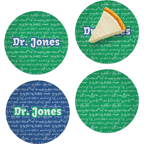 Custom Equations Set of 4 Glass Appetizer / Dessert Plate 8" (Personalized)