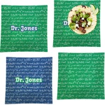 Equations Set of 4 Glass Square Lunch / Dinner Plate 9.5" (Personalized)