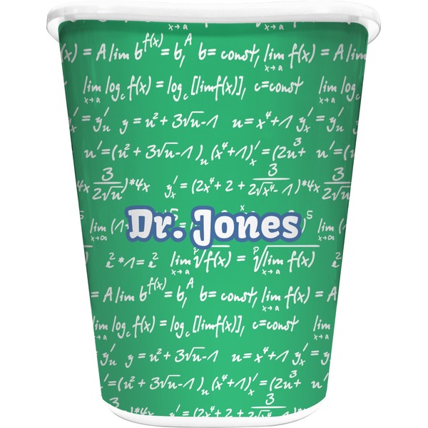 Custom Equations Waste Basket - Double Sided (White) (Personalized)