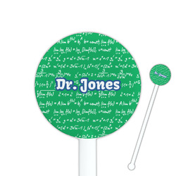 Equations 5.5" Round Plastic Stir Sticks - White - Double Sided (Personalized)