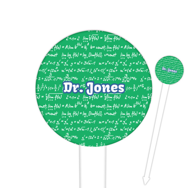 Custom Equations 6" Round Plastic Food Picks - White - Double Sided (Personalized)