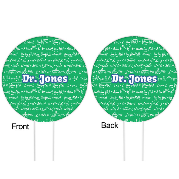 Equations White Plastic 6" Food Pick - Round - Double Sided - Front & Back