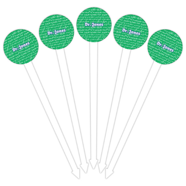 Equations White Plastic 6" Food Pick - Round - Fan View