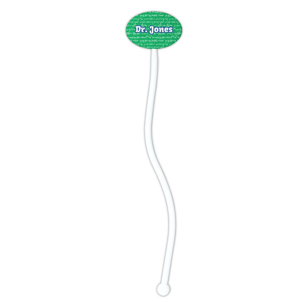 Equations White Plastic 7" Stir Stick - Oval - Single Stick