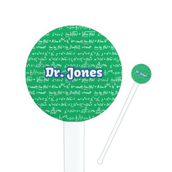 Equations 7" Round Plastic Stir Sticks - White - Double Sided (Personalized)