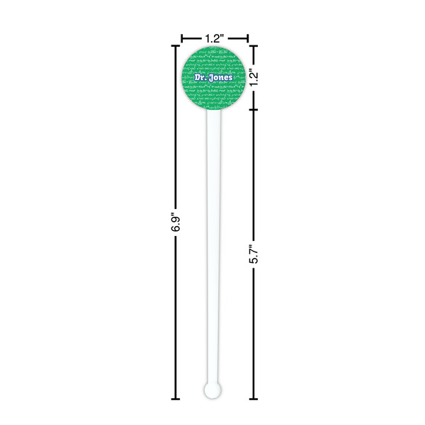 Equations White Plastic 7" Stir Stick - Round - Dimensions