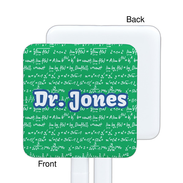 Equations White Plastic Stir Stick - Single Sided - Square - Approval