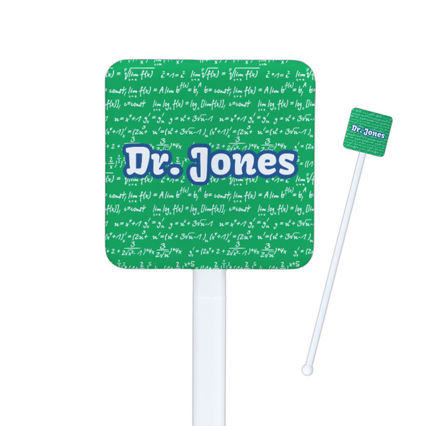 Custom Equations Square Plastic Stir Sticks - Double Sided (Personalized)