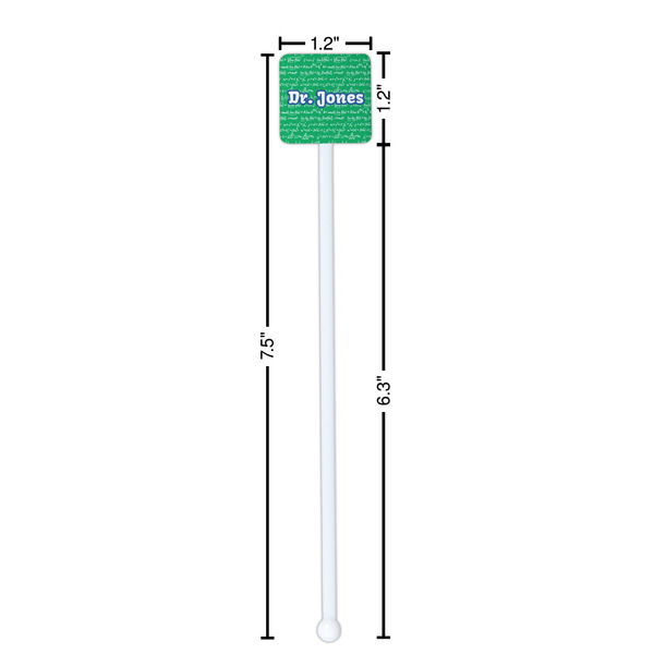 Equations White Plastic Stir Stick - Square - Dimensions