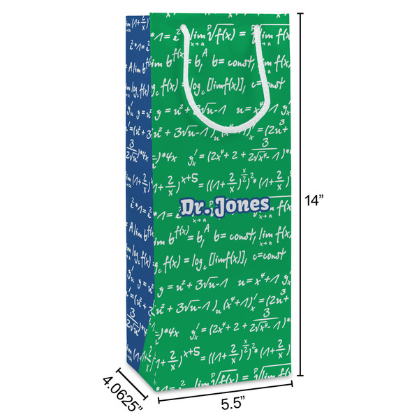 Equations Wine Gift Bag - Dimensions
