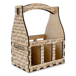 Equations Wooden Beer Bottle Caddy (Personalized)