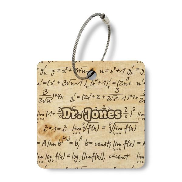 Custom Equations Wood Luggage Tag - Square (Personalized)