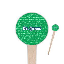 Equations 4" Round Wooden Food Picks - Single Sided (Personalized)