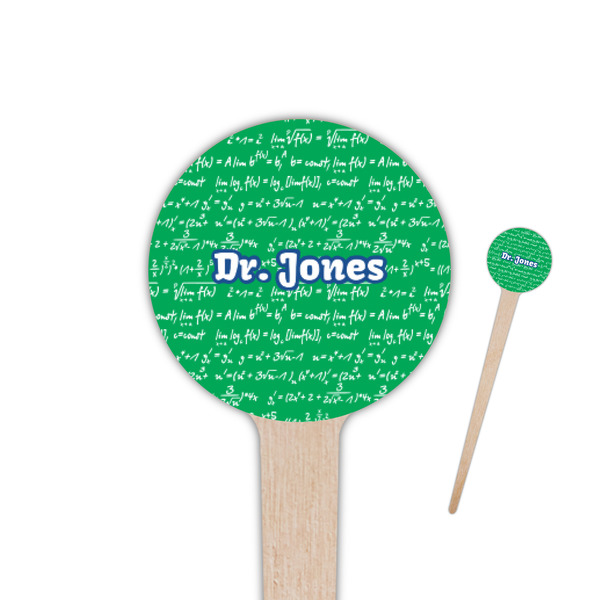 Custom Equations 4" Round Wooden Food Picks - Single Sided (Personalized)