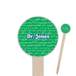 Equations 6" Round Wooden Food Picks - Double Sided (Personalized)