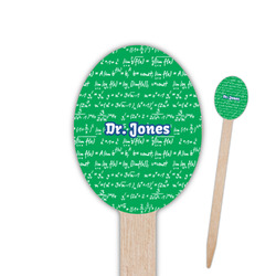 Equations Oval Wooden Food Picks - Single Sided (Personalized)