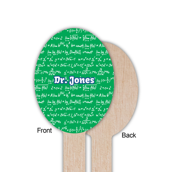 Equations Wooden Food Pick - Oval - Single Sided - Front & Back