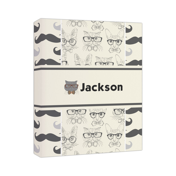 Custom Hipster Cats & Mustache Canvas Print (Personalized)