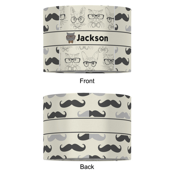 Hipster Cats & Mustache 12" Drum Lampshade - APPROVAL (Fabric)