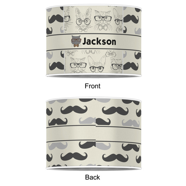 Hipster Cats & Mustache 12" Drum Lampshade - APPROVAL (Poly Film)
