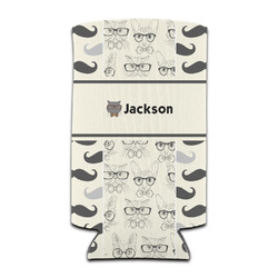 Hipster Cats & Mustache Can Cooler (tall 12 oz) (Personalized)