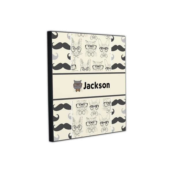 Hipster Cats & Mustache 12x12 Wood Print - Angle View