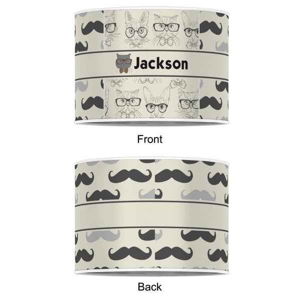 Hipster Cats & Mustache 16" Drum Lampshade - APPROVAL (Poly Film)
