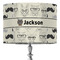 Hipster Cats & Mustache 16" Drum Lampshade - ON STAND (Fabric)
