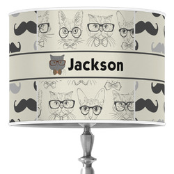 Hipster Cats & Mustache Drum Lamp Shade (Personalized)