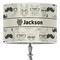 Hipster Cats & Mustache 16" Drum Lampshade - ON STAND (Poly Film)