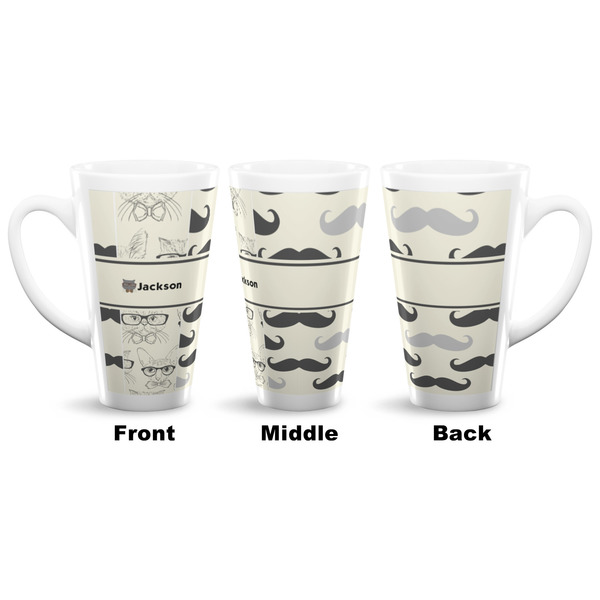Hipster Cats & Mustache 16 Oz Latte Mug - Approval