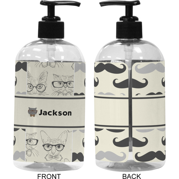 Hipster Cats & Mustache 16 oz Plastic Liquid Dispenser (Approval)