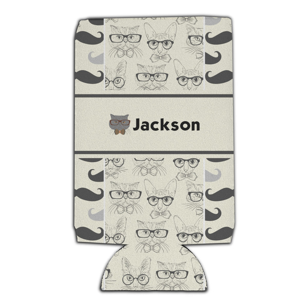 Hipster Cats & Mustache 16oz Can Sleeve - Set of 4 - FRONT