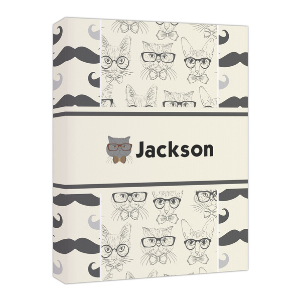 Custom Hipster Cats & Mustache Canvas Print - 16x20 (Personalized)