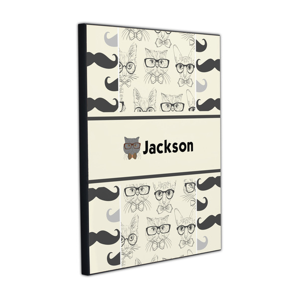 Hipster Cats & Mustache 16x20 Wood Print - Angle View