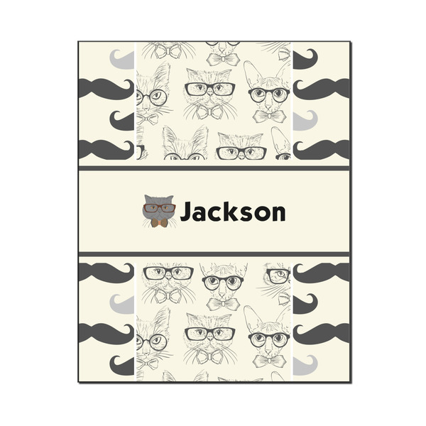 Custom Hipster Cats & Mustache Wood Print - 16x20 (Personalized)