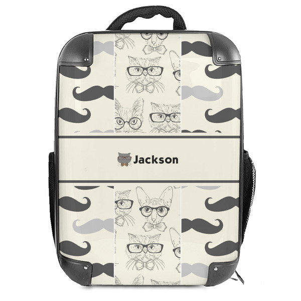Custom Hipster Cats & Mustache Hard Shell Backpack (Personalized)