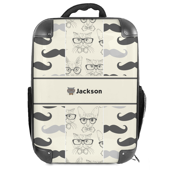 Custom Hipster Cats & Mustache 18" Hard Shell Backpack (Personalized)