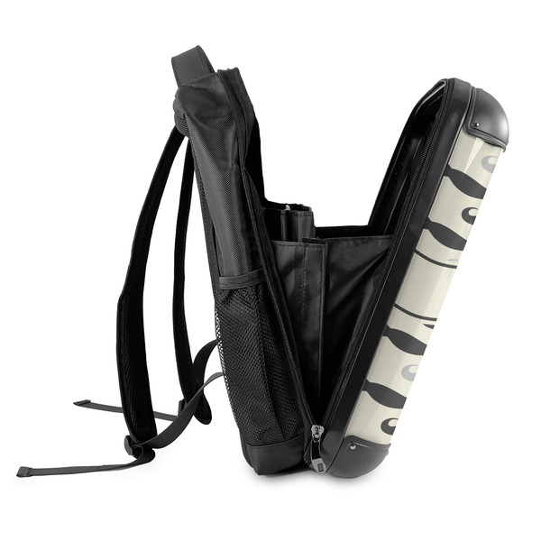 Hipster Cats & Mustache 18" Hard Shell Backpacks - SIDE OPEN