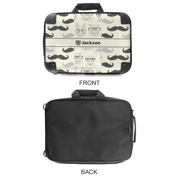 Hipster Cats & Mustache 18" Laptop Briefcase - APPROVAL