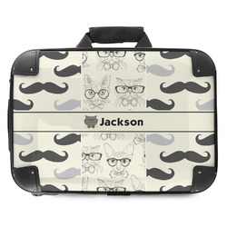Hipster Cats & Mustache Hard Shell Briefcase - 18" (Personalized)
