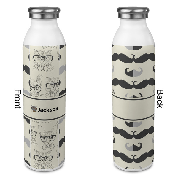 Hipster Cats & Mustache 20oz Water Bottles - Full Print - Approval