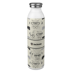 Hipster Cats & Mustache 20oz Stainless Steel Water Bottle - Full Print (Personalized)