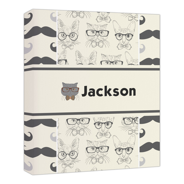 Custom Hipster Cats & Mustache Canvas Print - 20x24 (Personalized)