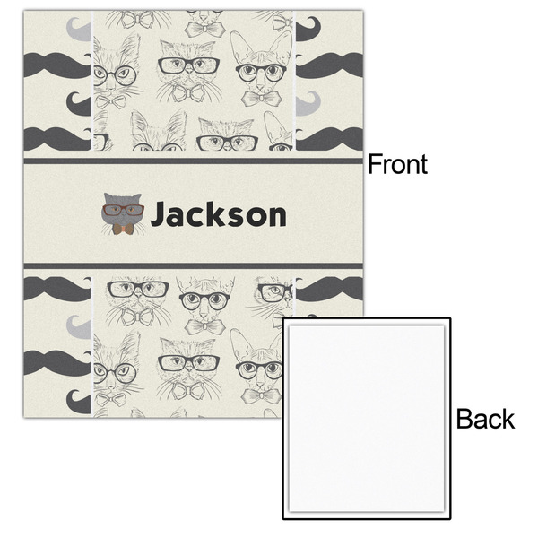 Hipster Cats & Mustache 20x24 - Matte Poster - Front & Back