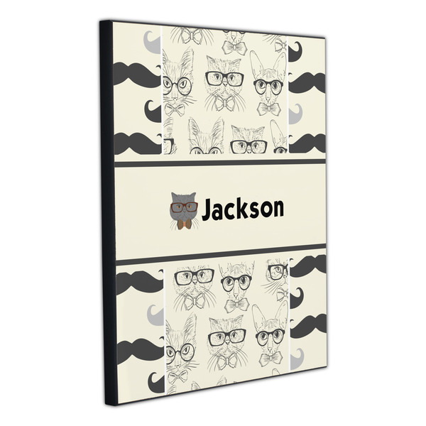 Hipster Cats & Mustache 20x24 Wood Print - Angle View