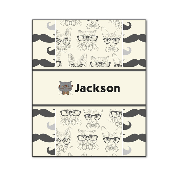 Hipster Cats & Mustache 20x24 Wood Print - Front View