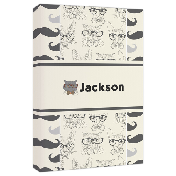 Custom Hipster Cats & Mustache Canvas Print - 20x30 (Personalized)