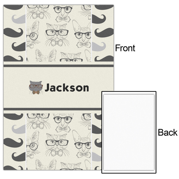 Hipster Cats & Mustache 20x30 - Matte Poster - Front & Back
