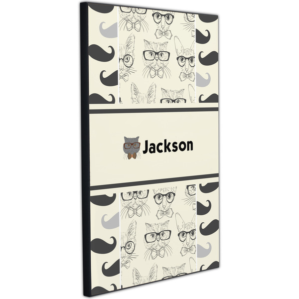 Hipster Cats & Mustache 20x30 Wood Print - Angle View